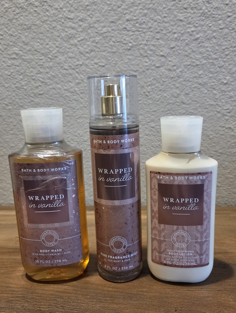 Wrapped In Vanilla Bath & Body Works Body Care Set 3 Piece